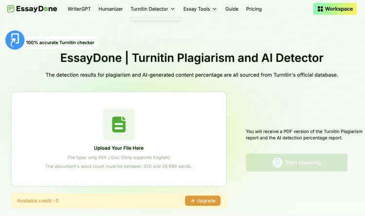 Essaydone Turnitin Detector