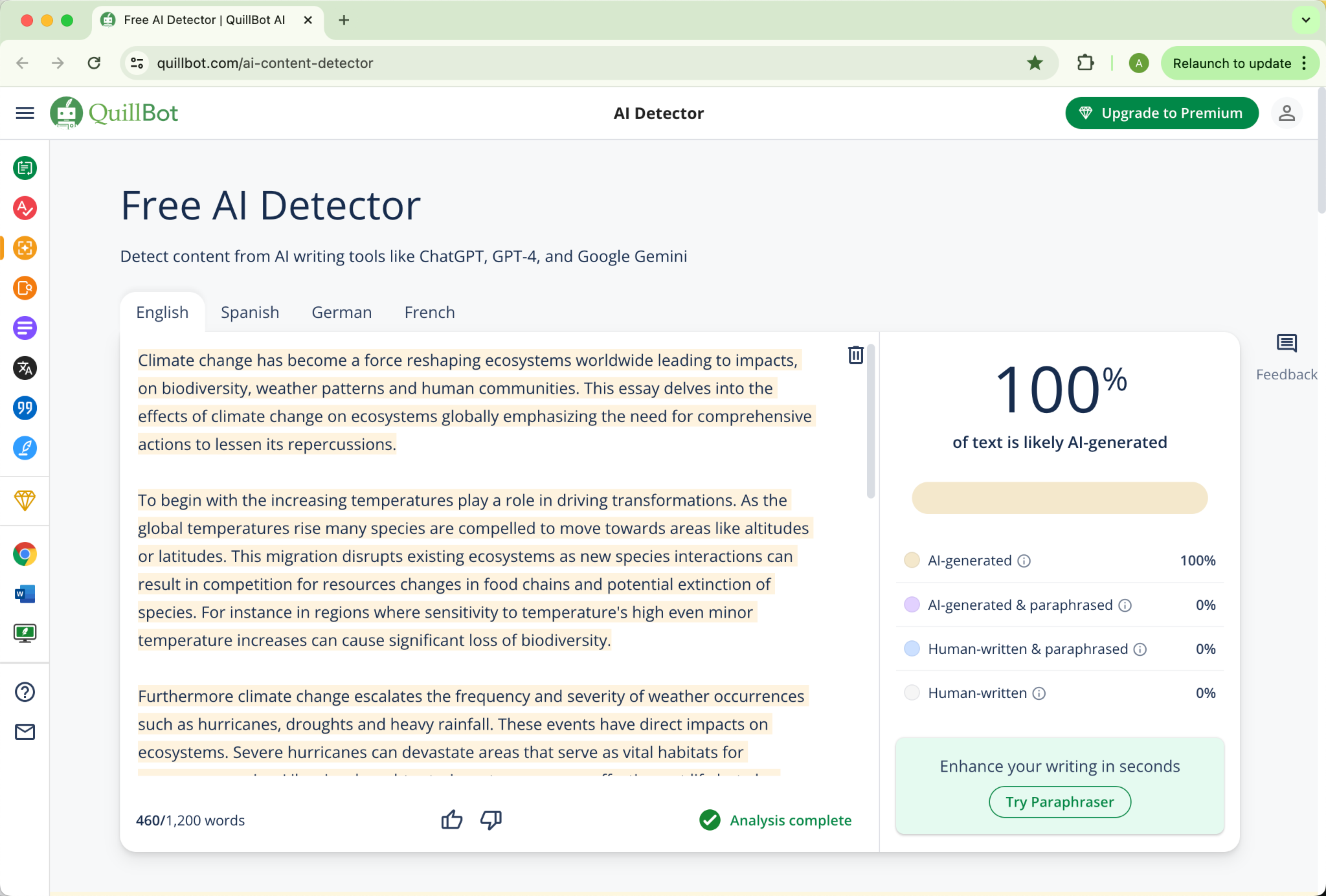 Quillbot Undetectable.Ai Humanización Resultado Inicial Versión Enmendada por Grammarly 100 IA