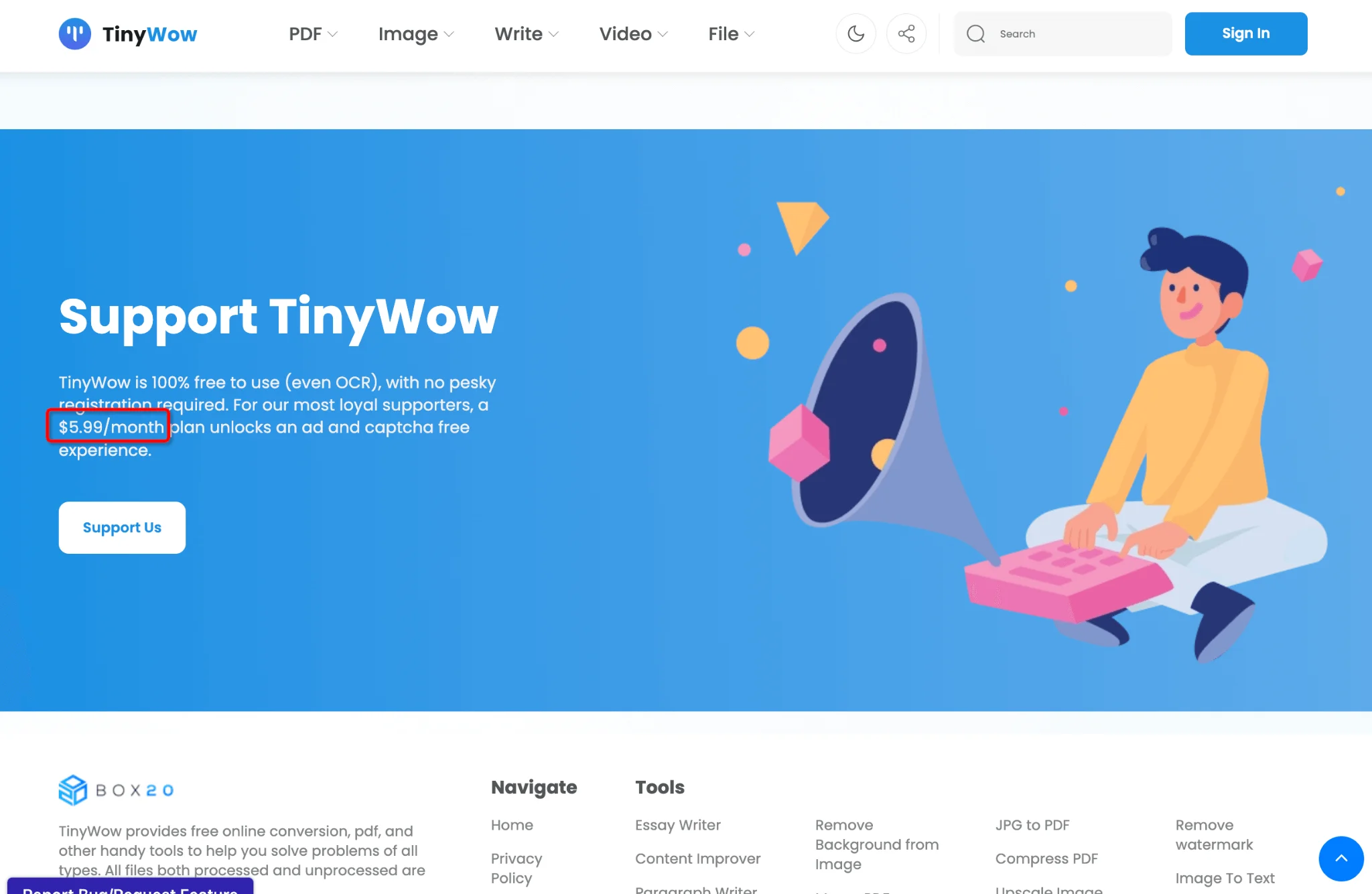 Support TinyWow