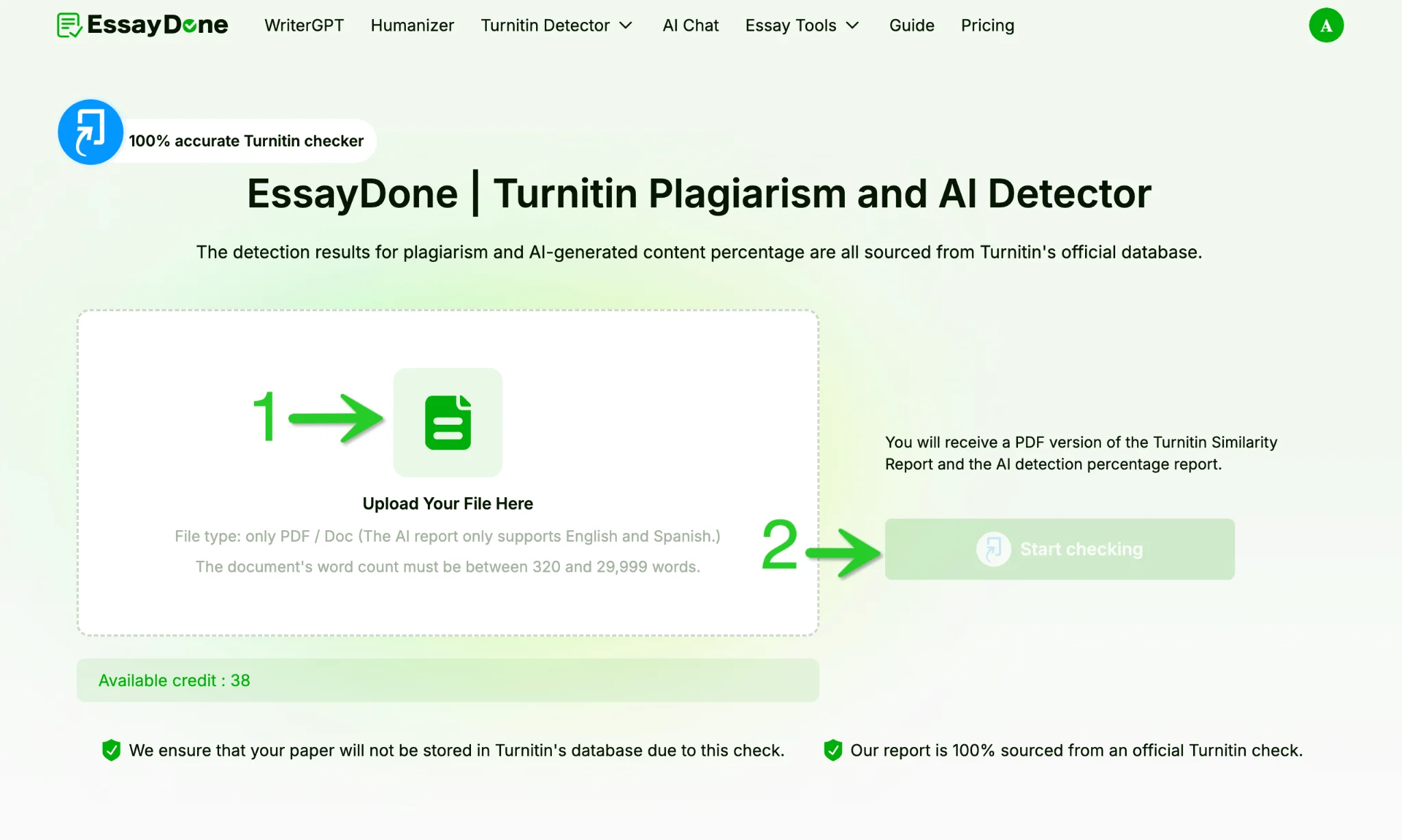 Essaydone Turnitin Detector Upload Your File